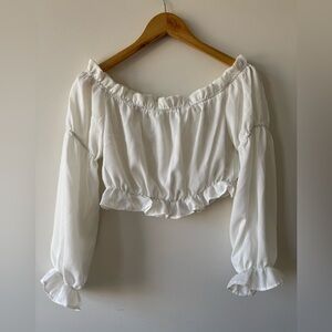 White Off-Shoulder Women's Top